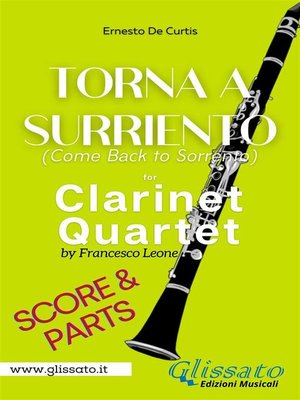 cover image of Torna a Surriento--Clarinet Quartet (score & parts)